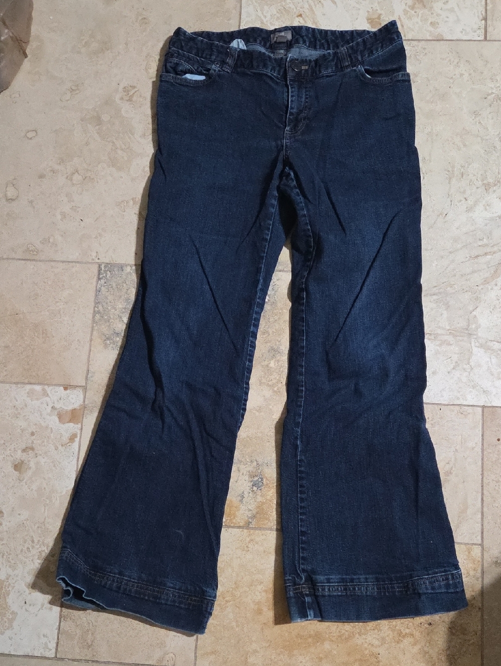J.Jill Dark Wash Stretch Jeans Size 8 Flare Leg